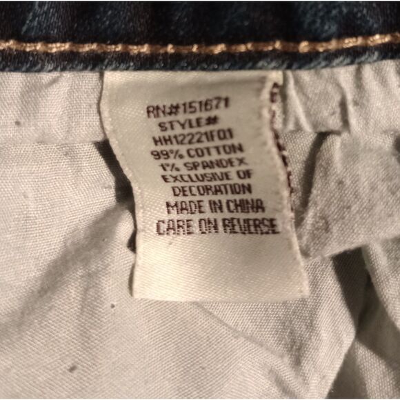 Harmony & Havoc Juniors Size 5 Straight Leg Destressed Blue Jeans - Picture 8 of 9